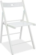 Scaun pliant SMART ll, alb, lemn, 43x40x78 cm