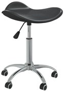 vidaXL Scaun de masă pivotant, negru, piele ecologică