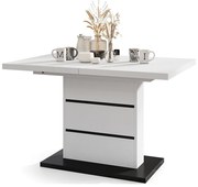 Masă extensibilă PAOLO alb/negru