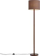 Lampă de podea Japandi din lemn de nuc cu abajur din in maro 151 cm - Mels