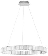 Lustra LED suspendata , dimabila, cristal design elegant AURELIA crom 80cm