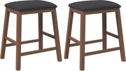 vidaXL Scaune de bar cu perne 2 buc din cauciuc din lemn masiv maro