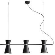 Lustra din metal negru cu 3 becuri Kedar, 80 cm