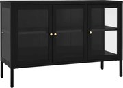 vidaXL Servantă, negru, 105x35x70 cm, oțel și sticlă