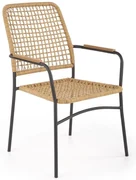Scaun de bucaterie Baltar, ratan / negru
