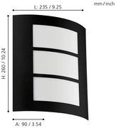 Aplică de exterior CITY 1xE27/40W/230V IP44 Eglo 99567
