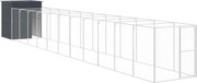 vidaXL Cușcă câine cu țarc antracit 165x1271x181 cm oțel galvanizat