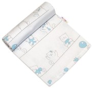 Scutec din flanelă Baby Nellys, 70x80 cm - Pisică elegantă, albastru