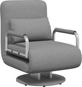 vidaXL Scaun pivotant și canapea extensibilă, gri deschis, textil
