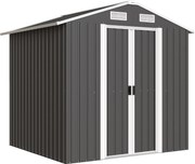 Outsunny Șopron de Grădină din Oțel cu 2 Uși Glisante, Negru, 2,6 m² | Aosom Romania