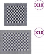 vidaXL Set de prosoape, 20 buc., albastru și alb, bumbac