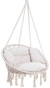 Scaun suspendat BOHO cu perne, Ø61cm, bej Jurhan