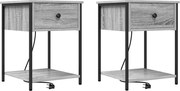 vidaXL Dulap de noapte 2 pcs Gri Sonoma 42 x 41 x 56 cm Lemn compozit