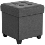 Taburet pliabil cu spatiu de depozitare OSCAR 38x38 cm, gri