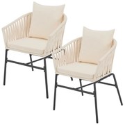 Jusky 2 scaune metalice - bej