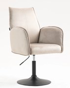 HR280N Scaun Latte din Catifea cu Bază Neagră