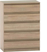 Comodă cu 5 sertare, stejar sonoma, HANY NEW 005