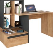 Masă PC, stejar craft auriu/grafit, EROSS NEW