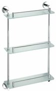 SAPHO XR608 X-Round E raft triplu din sticlă cutrapă 38 x 67,5 x 13 cm