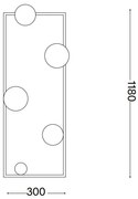 Lampadar LED Ideal Lux ANGOLO 5xG9/3W/230V alamă