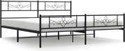vidaXL Cadru pat fără saltea, tăblie de picioare negru 180x200cm metal