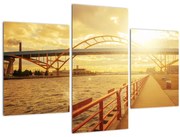 Tablou cu pod și apus de soare (90x60 cm)