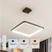 Brilagi - FALCON SLIM Lustră suspendată LED dimabilă pe cablu, 50 W, 230 V, 50 x 50 cm, negru + telecomandă