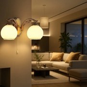 Aplica clasica din alama cu 2 brate design italian 8600