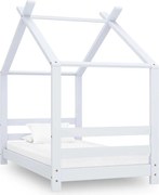vidaXL Cadru pat de copii, alb, 70 x 140 cm, lemn masiv de pin