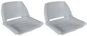 vidaXL Scaune barcă 2 buc. gri 41x51x48 cm spătar pliabil fără pernă