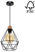 Lustră pe cablu Spot-Light 21822104 DIAMENT 1xE27/60W/230V stejar – certificat FSC