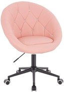 HC8516CK Scaun Roz Piele Ecologica cu Bază Neagră