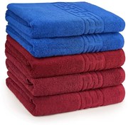 Set 5 Prosoape Baie, Bumbac 100% - Albastru   Visiniu