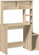vidaXL Birou cu rafturi, stejar sonoma, 100x45x140 cm, lemn compozit