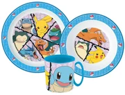 Pokémon set de masă, set micro plastic cu cană 265 ml