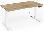 Masă PC electrică Natura 140 (Stejar + alb). Promo -7%. 1124888