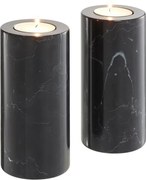 Set 2 suporturi pentru lumanari din marmura Tobor L negru 112682 HZ