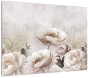 Tablou pe sticlă - Tufe roz (70x50 cm)