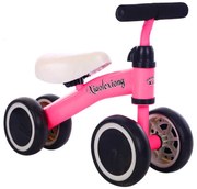 Mini bicicleta cu 4 roti fara pedale, 12 - 36 luni, Roz, Tricicleta