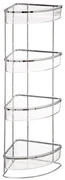 Etajera Baie Manta colt, otel cromat, 22.5 x 22.5 x H 78 cm