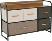 Comoda HAZEL TYP 4, bej/maro/negru, 80x29x79 cm
