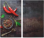 Plăci de sticlă pentru bucătărie PEPPERS, 2 bucăți, ZELLER, model 3