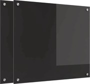 vidaXL Panou de bucătărie 2 pcs Negru 70 x 60 cm sticlă securizată