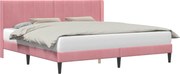 vidaXL Cadru de pat cu headboard Roz 180 x 200 cm Catifea