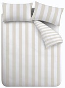 Lenjerie de pat albă/bej pentru pat dublu 200x200 cm Cove Stripe – Catherine Lansfield