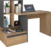 Masă PC, stejar artisan/grafit, NEREO 2 NEW