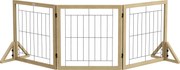 PawHut Gard pliabil pentru câini, gard de siguranță pentru animale de companie și căței cu 3 panouri și suporturi triunghiulare, 210x70 cm, lemn natural | Aosom Romania