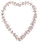 Inimă suspendată din boabe, 22 x 2 x 24 cm, albă