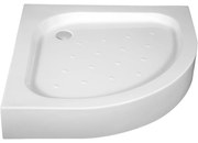 Cadita dus semirotunda Deante Funkia alb 80 cm