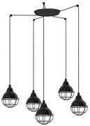 Lustra cu 5 Pendule design industrial Claire negru